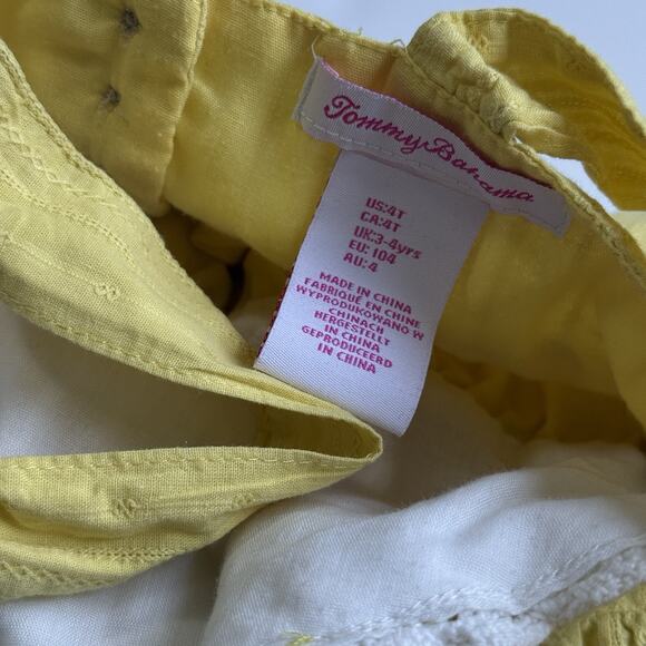 Lot of 3 Girls Dresses Size 4T Tommy Bahama Dress Ruffle Crochet Pom Pom Lemon - Picture 6 of 9